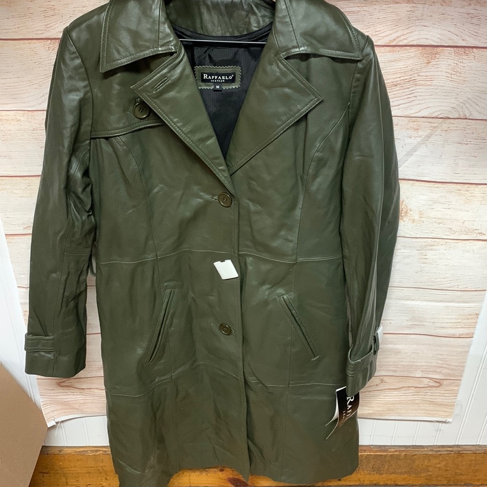 Mens NWT Raffaelo Leather trench coat